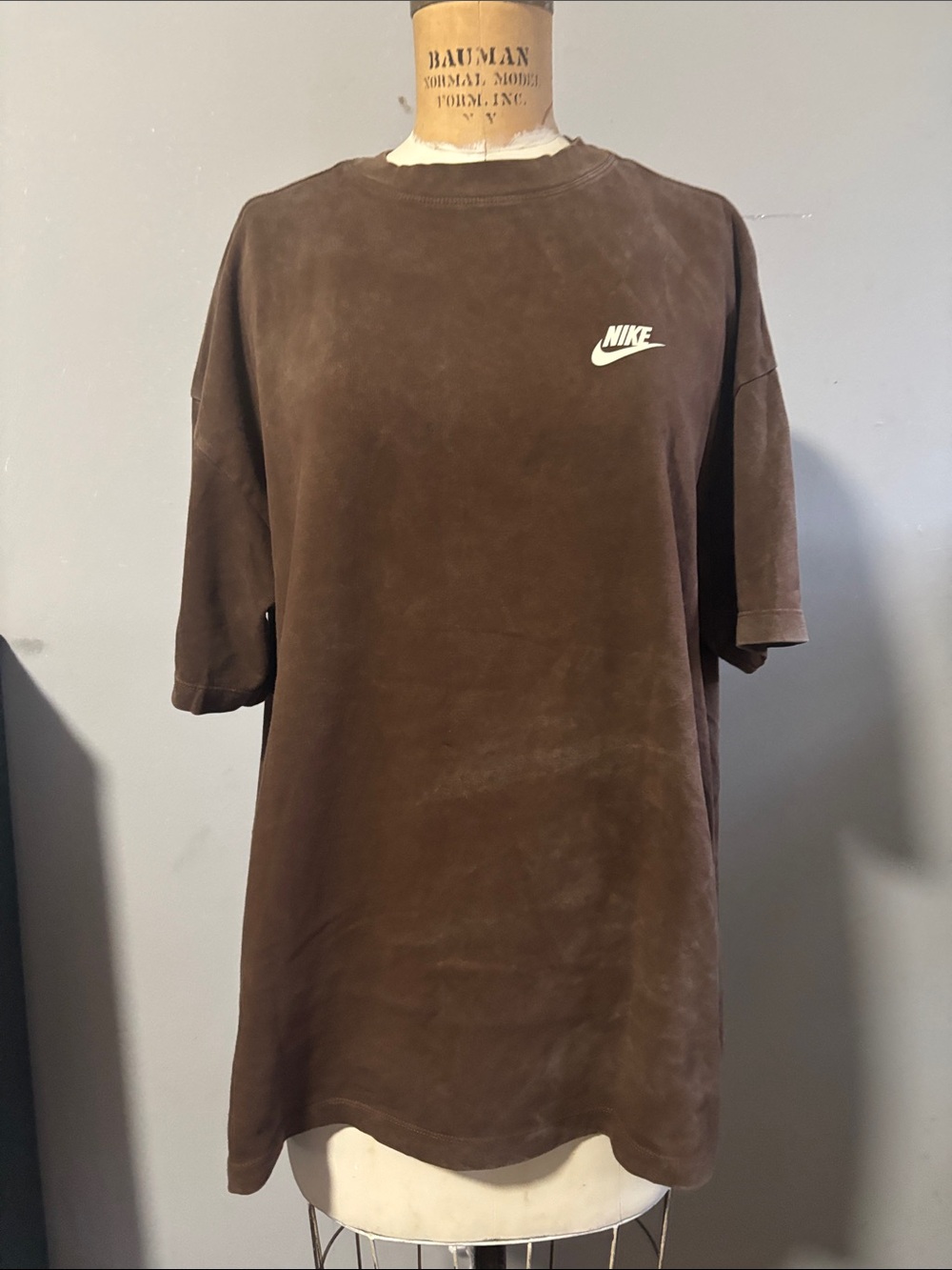 Nike Brown Oversized Mini Dress with White Logo